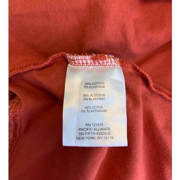 Frye Faded Bandana Red Tiered Cotton Jersey Knit Dress w/ Pockets Plus Size XXL - Picture 10 of 12